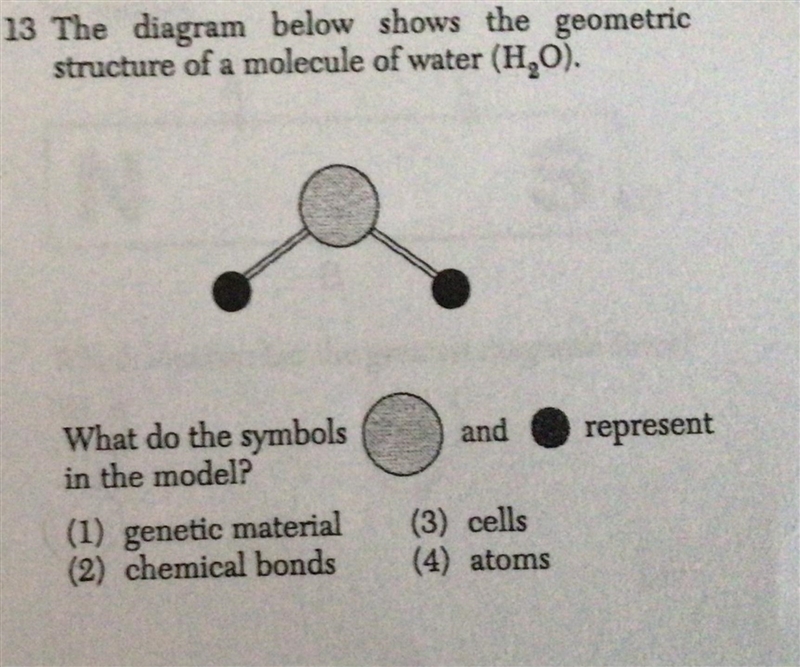 The diagram below shows the geometric structure of the molecule of water H2O what-example-1