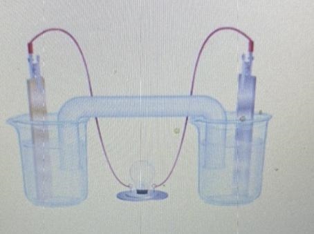 In the diagram, Electrons flow from the right half-cell to the left one through the-example-1