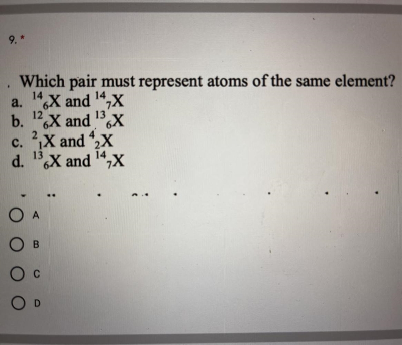 Which pair must represent atoms of the same element?-example-1