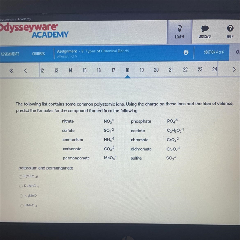 The following list contains some common polyatomic ions. Using the charge on these-example-1