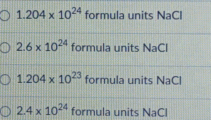 How many formula units are in 2.0 mol of sodium chloride?​-example-1