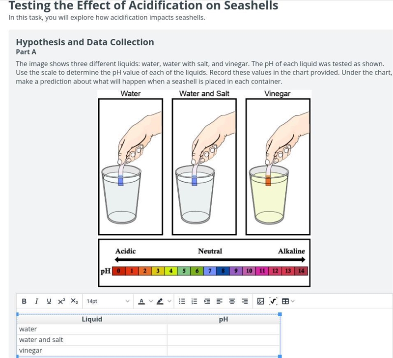 Hypothesis and Data Collection Part A The image shows three different liquids: water-example-1