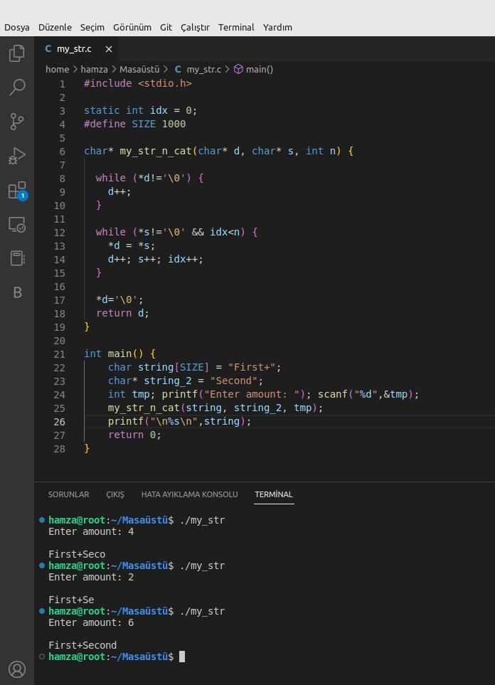 This is in the C Write a function called my_str_n_cat() that accepts pointer to a-example-1