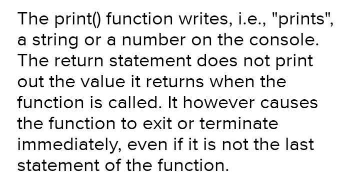 Distinguish clearly between displayed and printed output and support your answer with-example-1