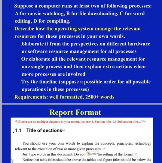 Suppose a computer runs at least two of following processes: A for movie watching-example-1