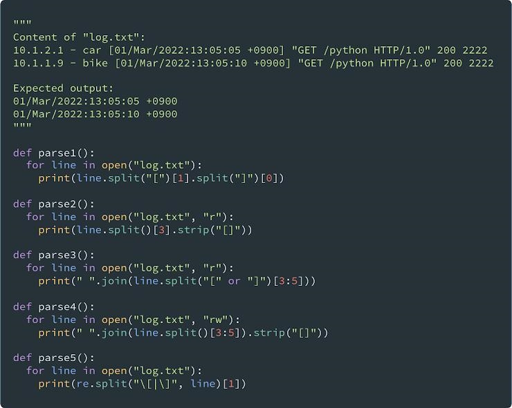 Pick the 3 correct Python functions that parse and output only the date and time part-example-1