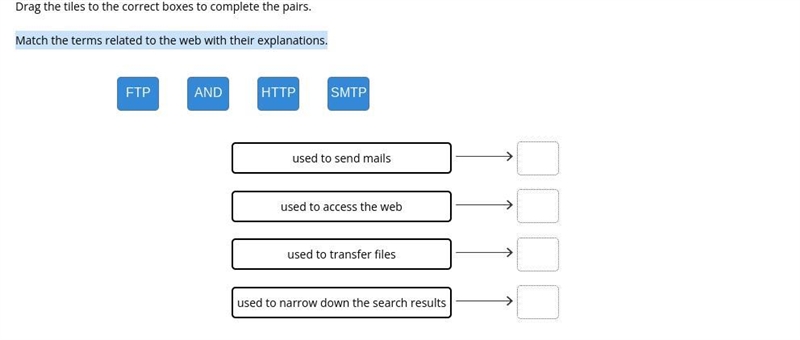 Match the terms related to the web with their explanations.-example-1