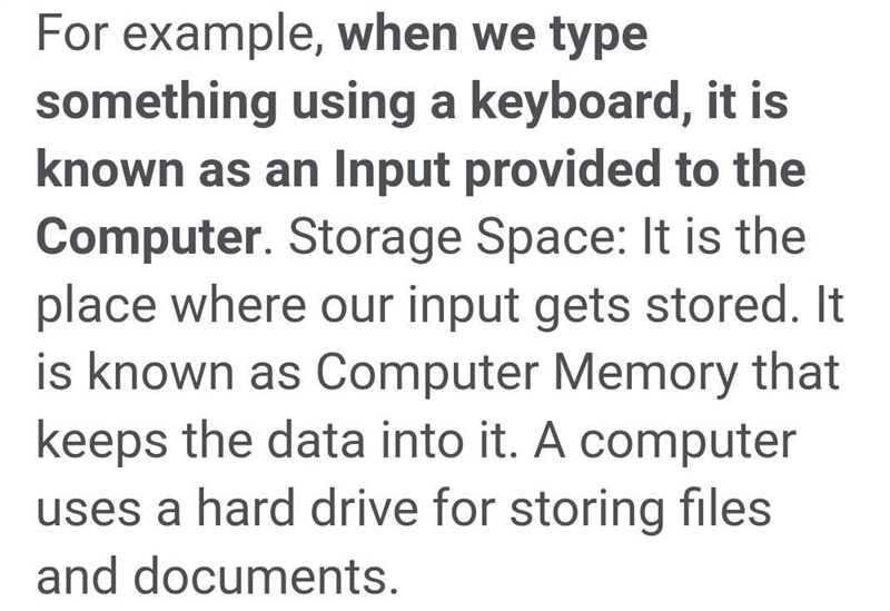 Explain the working system of a computer with an example​-example-1