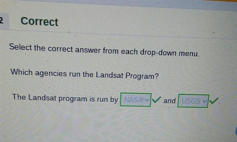 click attachment to see correct answer. Which agencies run the Landsat Program? The-example-1