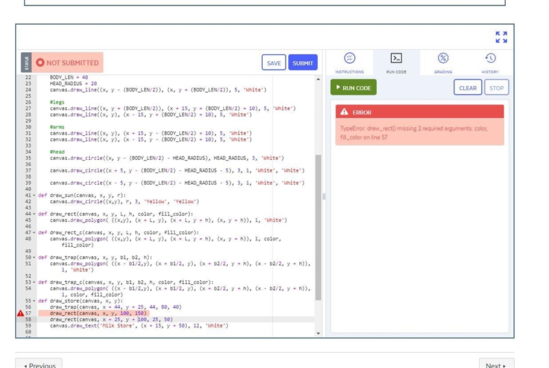 Any ideas its python code projectstem.com is what we use, code shown by teacher is-example-1