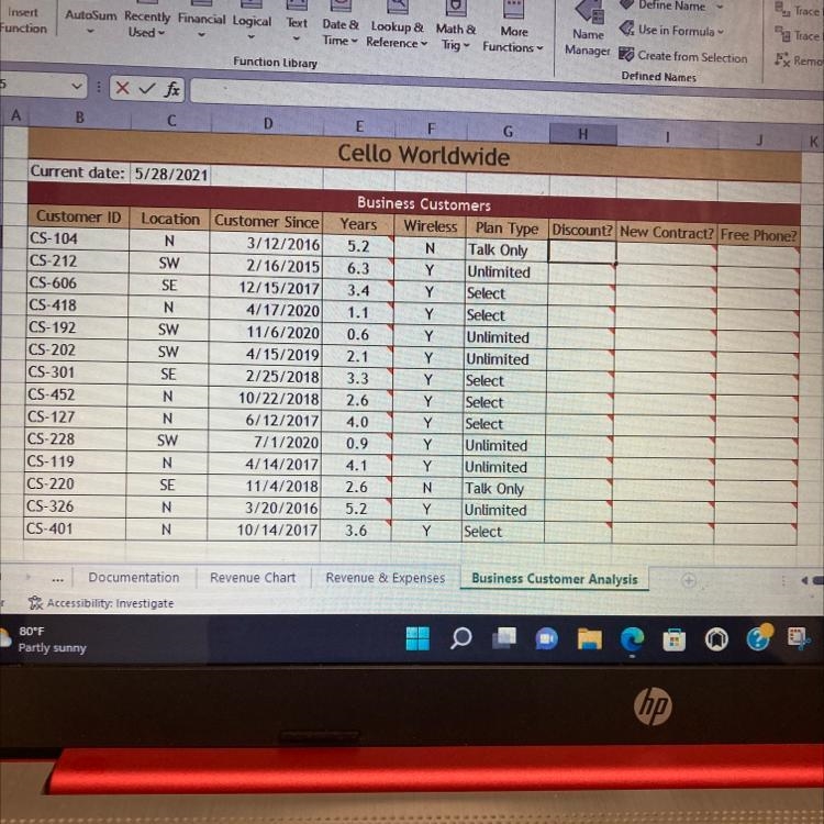 In cell H5, enter a formula using the IF function that tests whether the numbe years-example-1