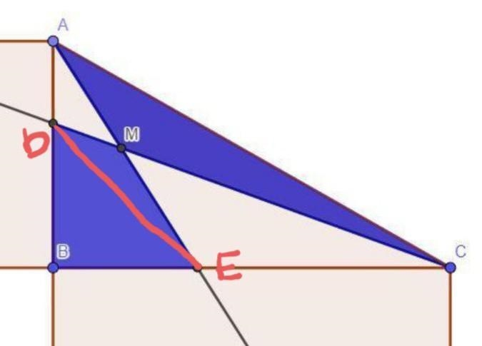 Can you prove that the two bleu areas are the same without numbers please?-example-1