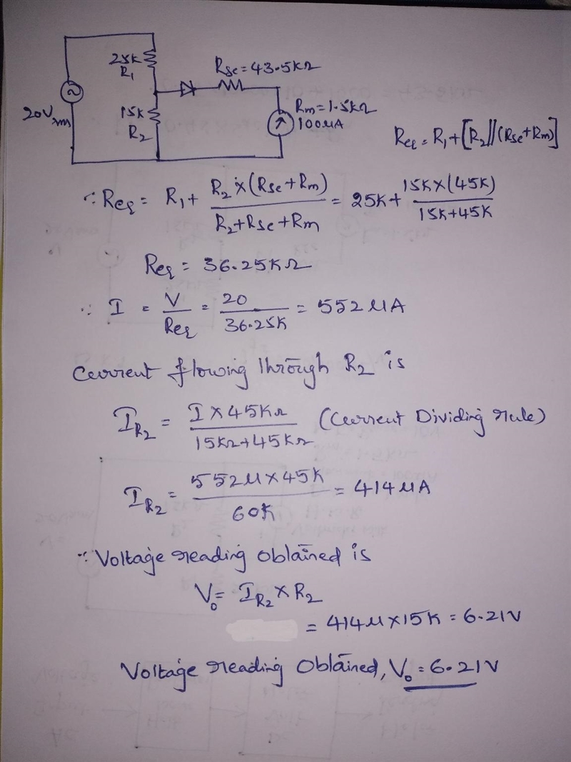 An ac voltmeter is to be used to measure the rms voltage across the 15kOhm resistor-example-2