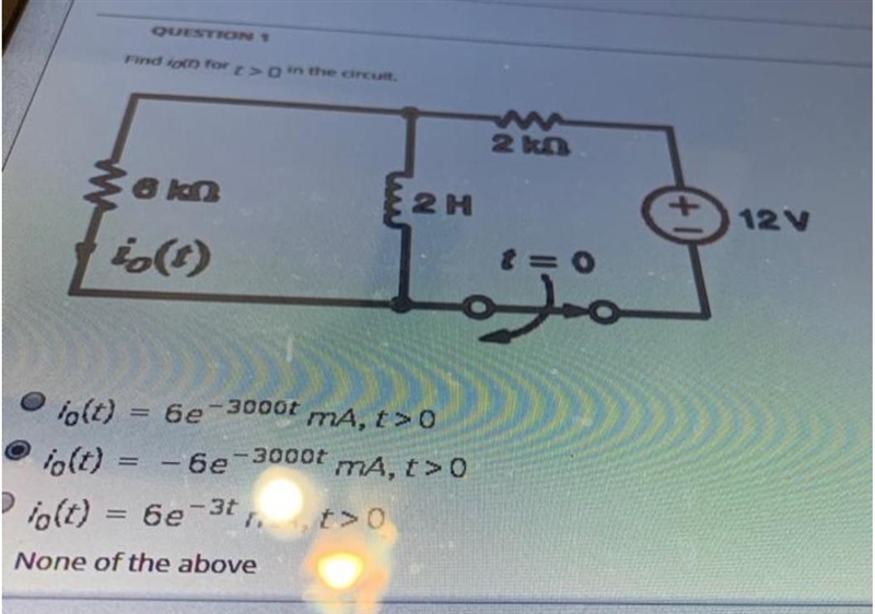 Find i0(t) for t>0 in the circuit.-example-1