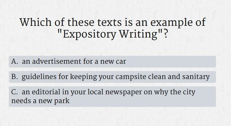 Which of these is an example of expository writing-example-1