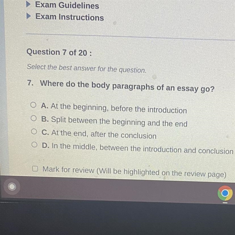 Where do the body paragraphs of an essay go?-example-1