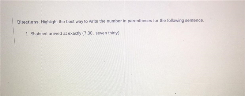 What do I highlight in this sentence?-example-1