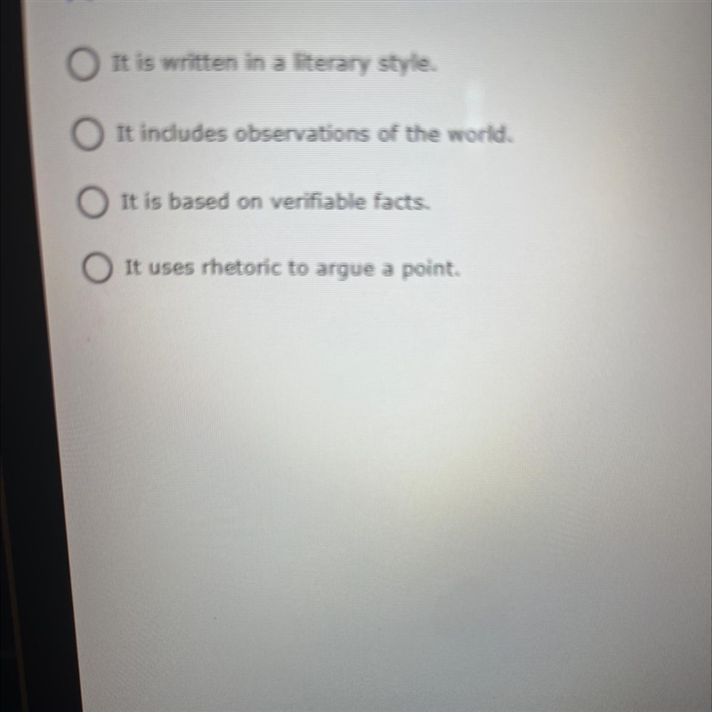 How does creative nonfiction differ from informational text, such as reports and argumentative-example-1