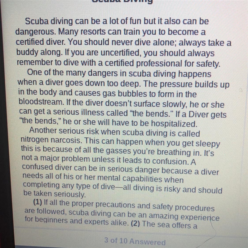 What changes should be made to this ser-tence from the second paragraph? If a Diver-example-1