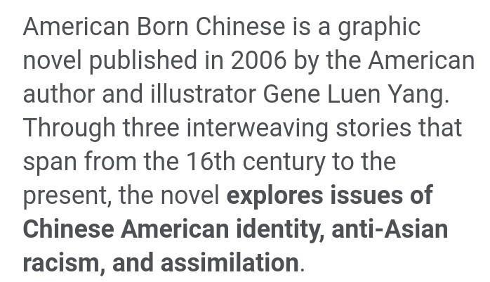 Summary of american born chinese-example-1