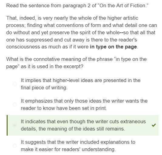 What is the connotative meaning of the phrase “in type on the page” as it is used-example-1