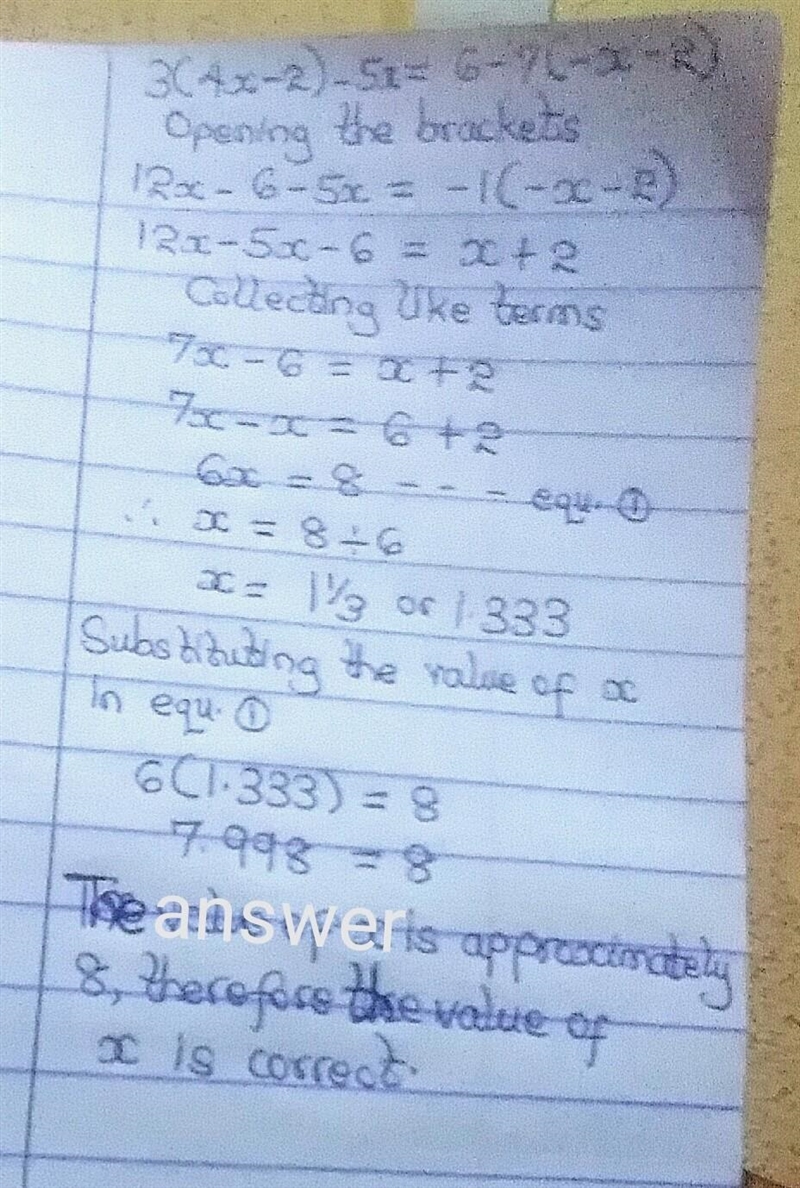 What is the value of x that makes the equation true? Show your work on your paper-example-1