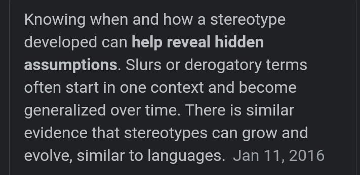 What do we learn about stereotypes overall?-example-1