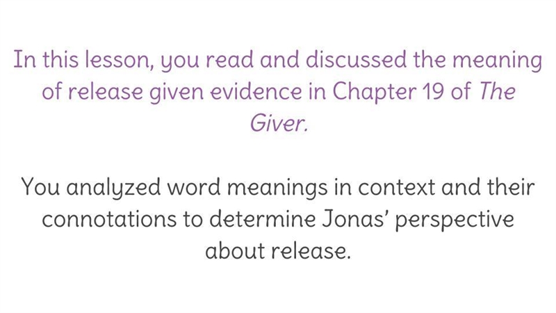 How does Jonas' perspective of release differ from his father's perspective?​-example-1