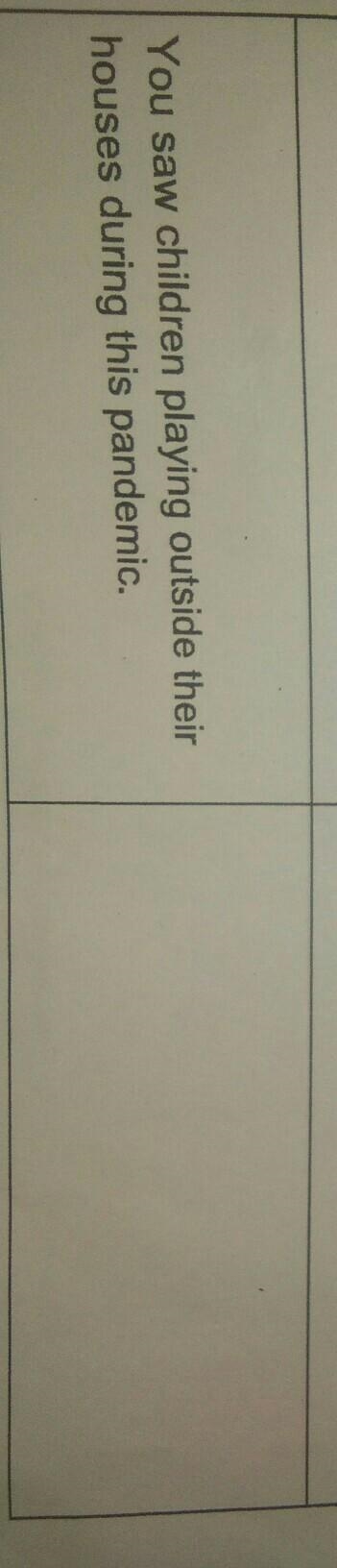 You saw children palying outside thier houses during this pandemic​-example-1