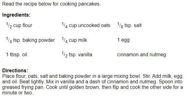 The structure of the recipe above is A. cause and effect. B. definition. C. sequence-example-1