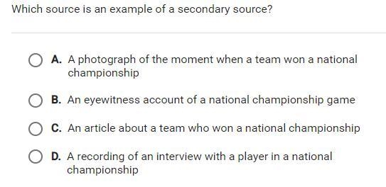 Which source is an example of a secondary source-example-1