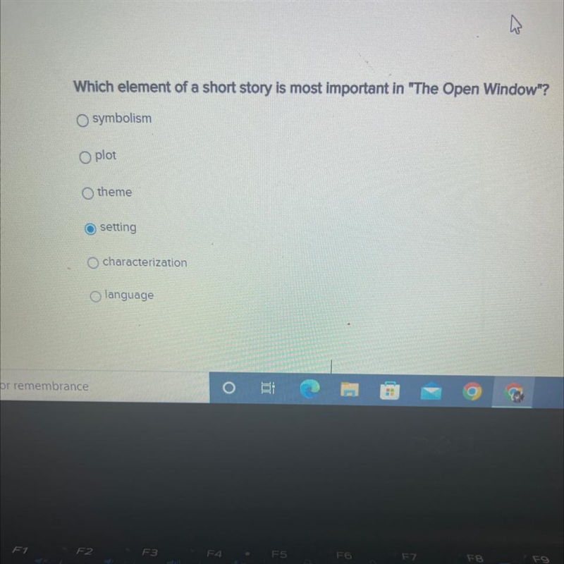 Which element of a short story is most important in "The Open Window"? A-example-1