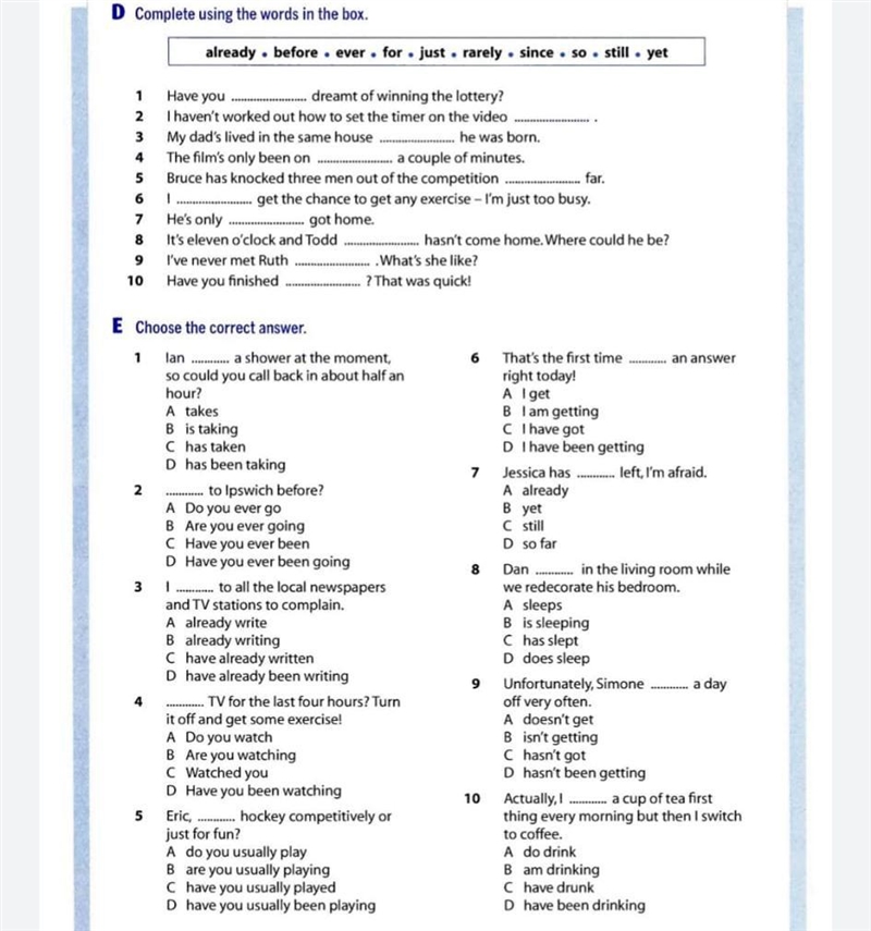 Hello there can someone please help me with all of these exercises?! Please help me-example-1