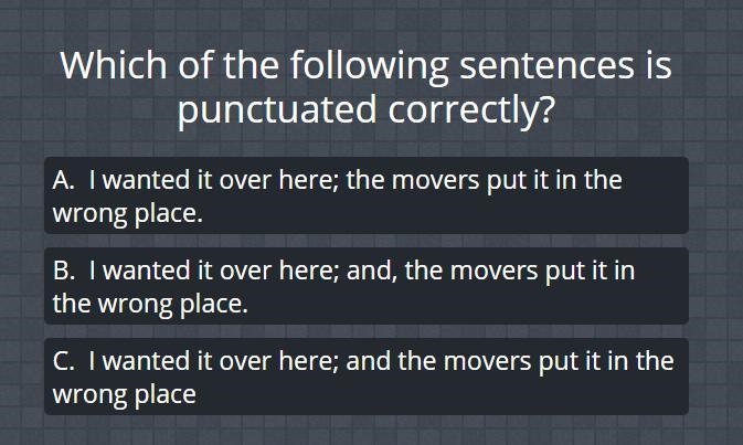 Which of the following sentences is punctuated correctly?-example-1