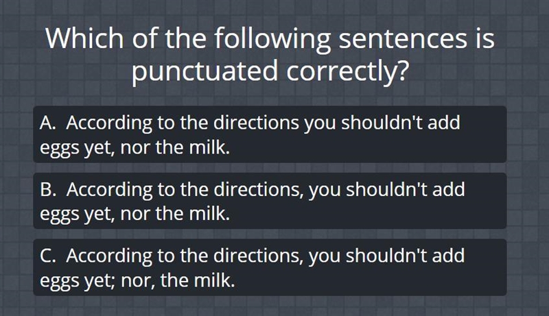 Which of the following sentences is punctuated correctly?-example-1