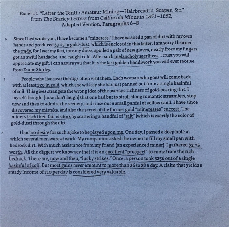 In paragraph 7, Dame Shirley states that she has learned the “secret of the former-example-1