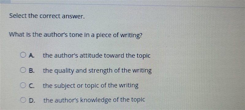 What is the authors tone in a peice of writing? please please help i need help right-example-1