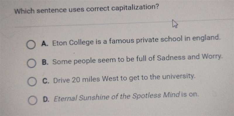 Which sentence uses correct capitalization?​-example-1