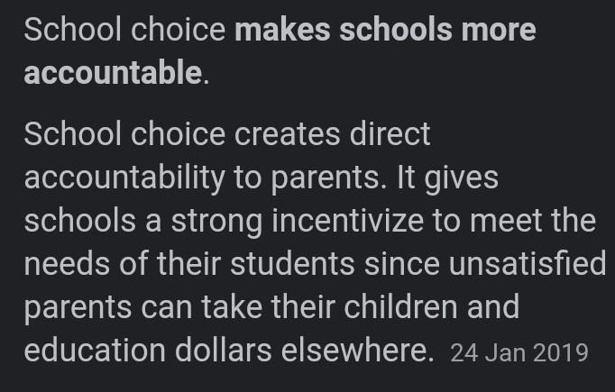 Why should school be a choice speech and reasons​-example-1