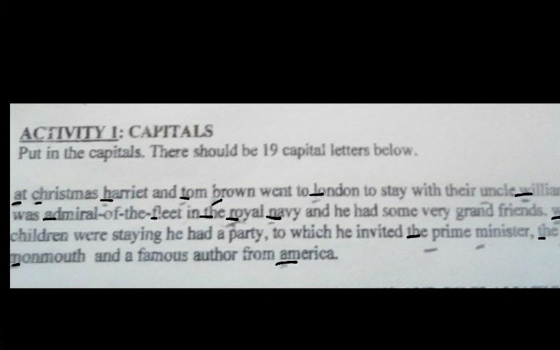 Put in capital letters. There should be 19 capital letters.​-example-1