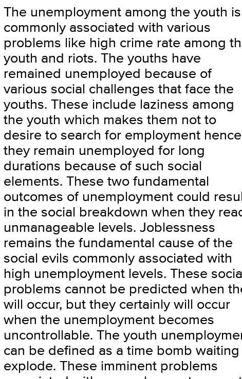 An article on the evils of youth unemployment​-example-1