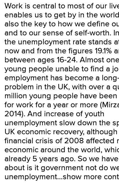 An article on the evils of youth unemployment​-example-2