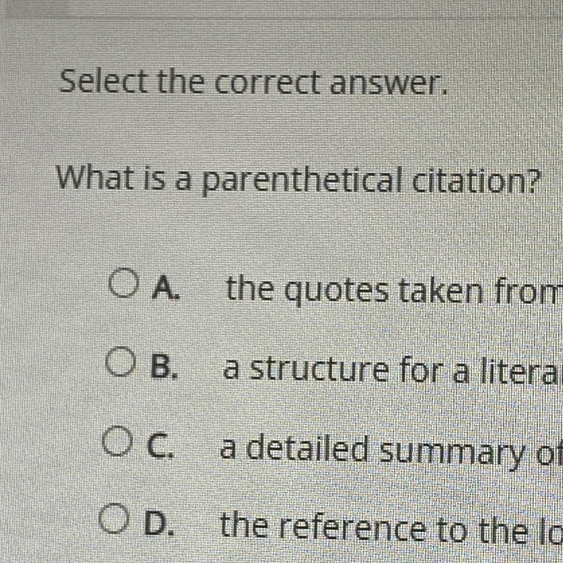 What is parenthetical citation?-example-1