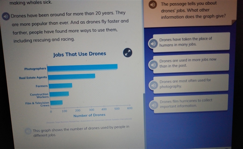 pls help hurry because i only have 3 min left. what passage tells you about drones-example-1