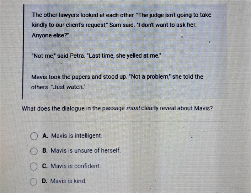 Question 2 of 10 The other lawyers looked at each other. "The judge isn't going-example-1