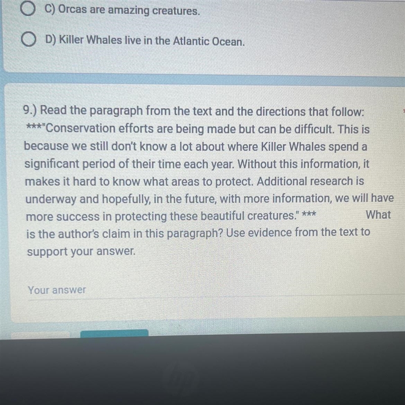 Read the paragraph ***"Conservation efforts are being made but can be difficult-example-1