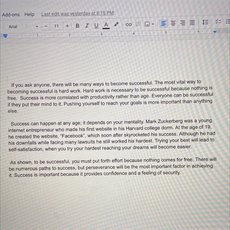 can someone proof-read my expository essay explaining why hard work is necessary to-example-1