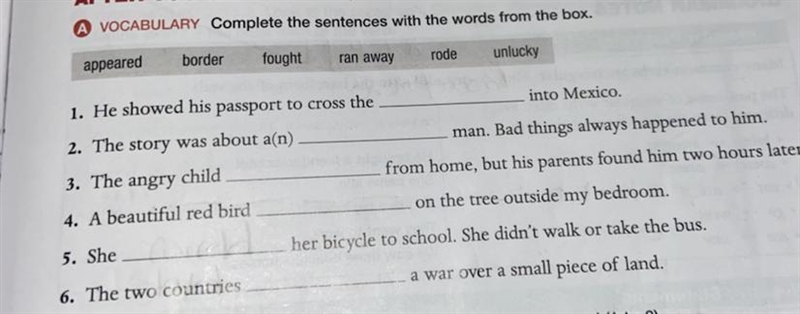 Complete the sentences with the words-example-1