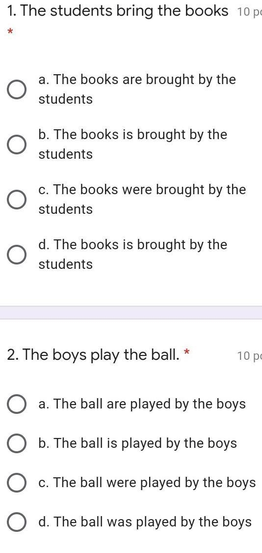 3. The girl picked the flowers. * 10 poin a. The flowers is picked by the girl. b-example-1