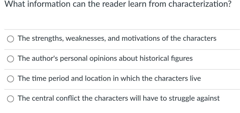 What information can the reader learn from characterization? It's one of the answer-example-1